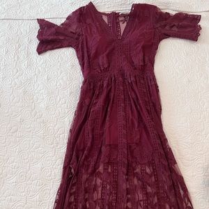 Gianni Bini Lace/Sheer floor length dress